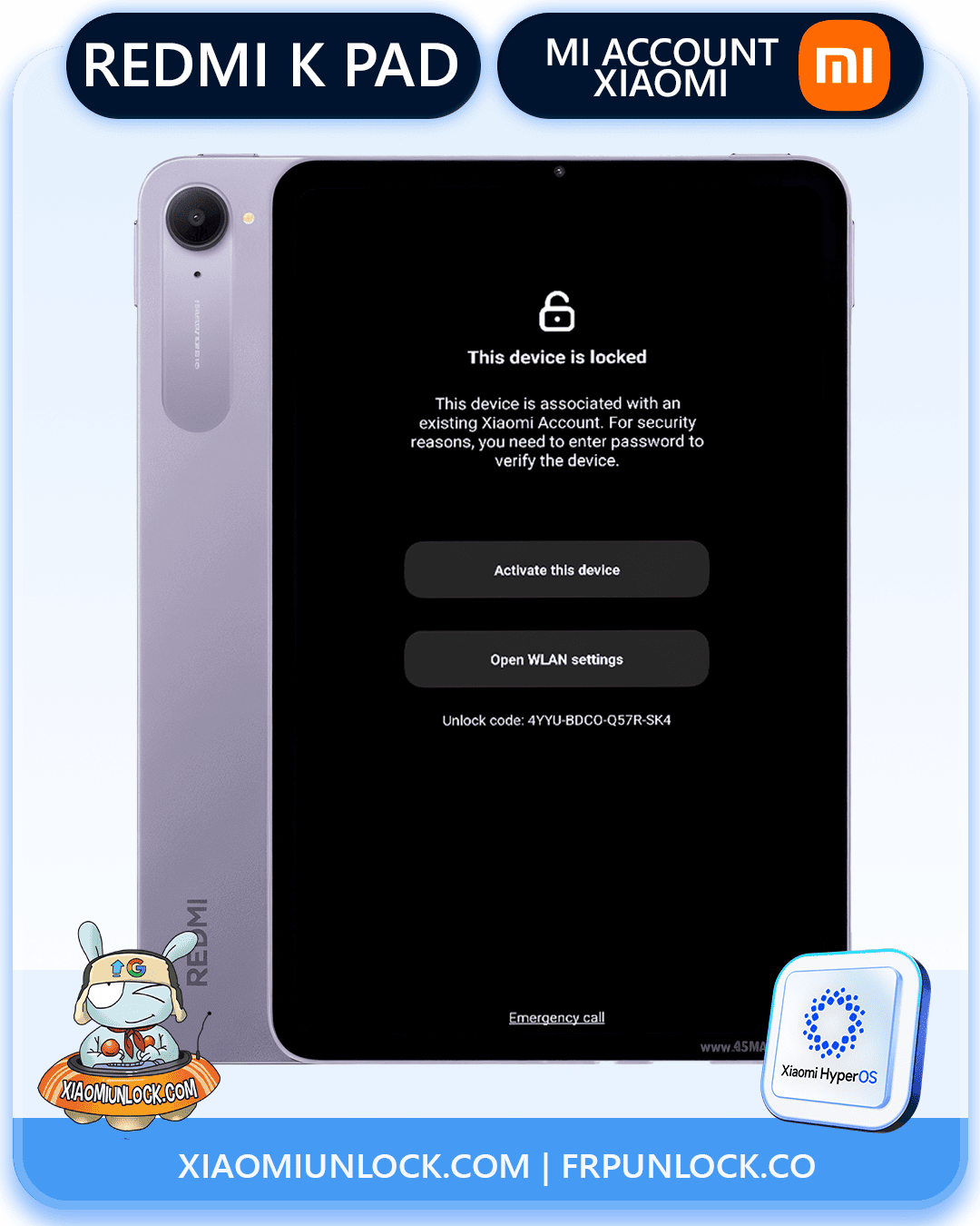 Remove Xiaomi Mi Account Redmi K Pad
